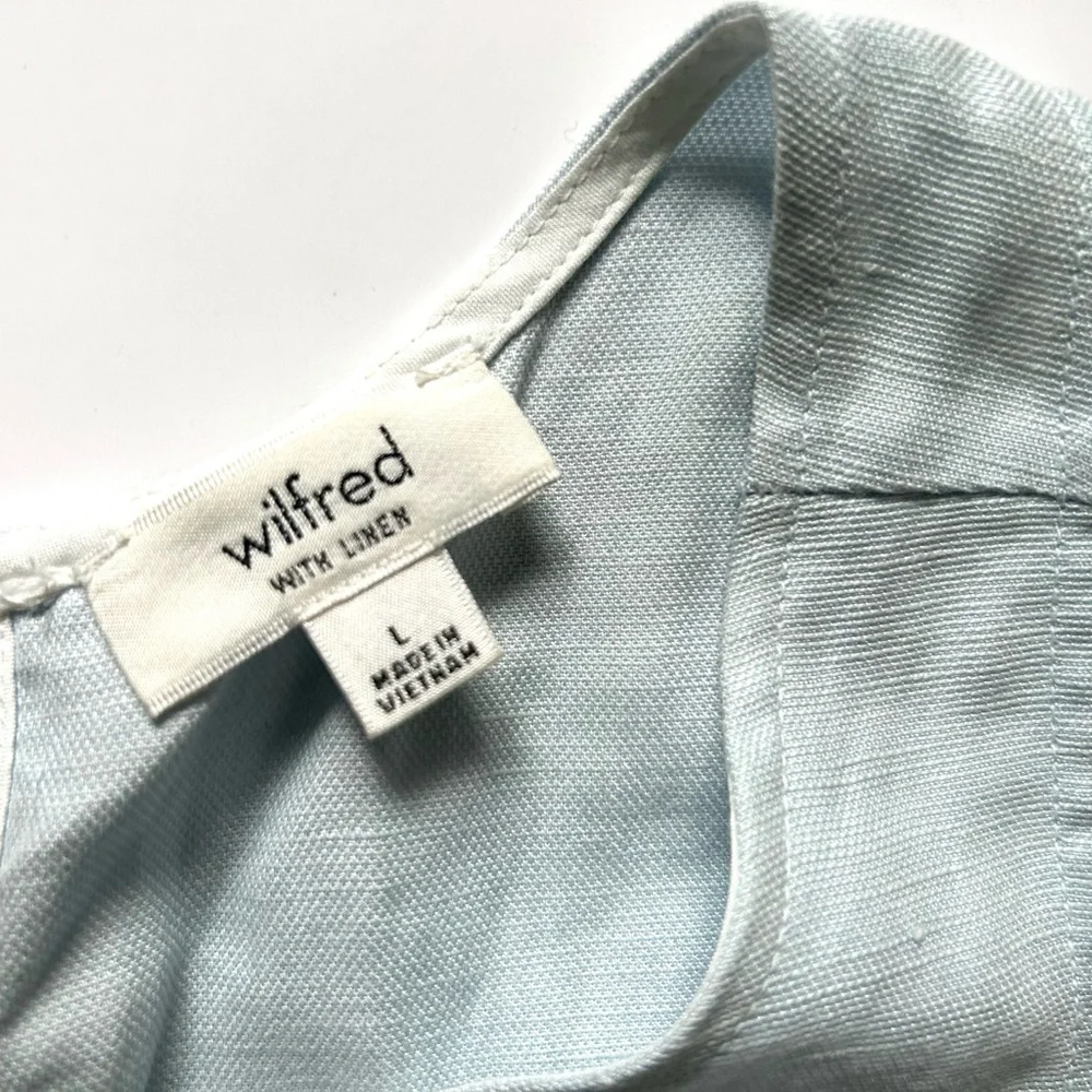 Wilfred white linen sleeveless trompette shift dress light blue - Picture 6 of 9